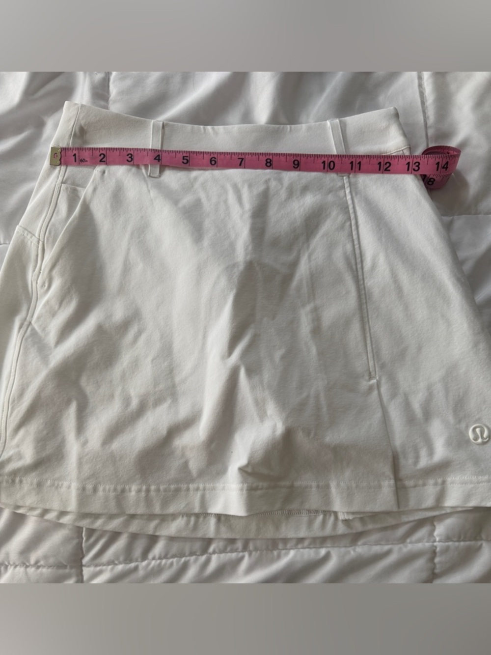 Lululemon White Twill Front Pleat Golf Skirt